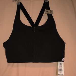 Adidas Black Zipper Sports Bra